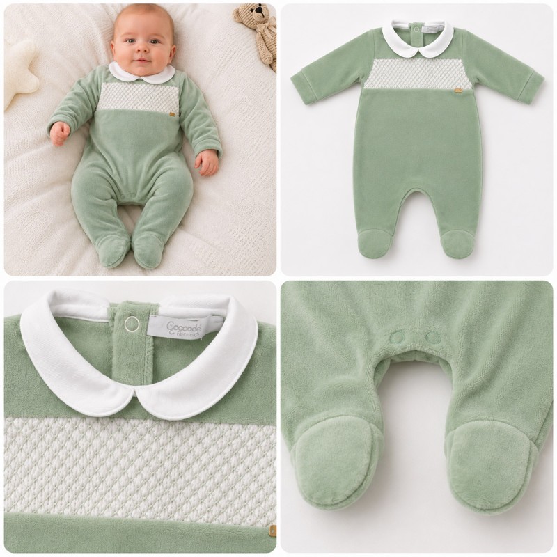 Embroidered Green Chenille Baby...