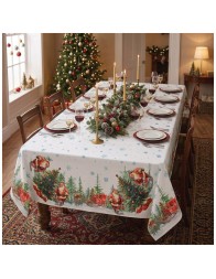 Christmas Tablecloth in Pure Cotton – Santa Claus – Corredo Italiano®