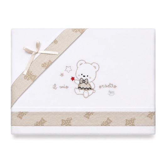 Embroidered Baby Cot Sheet Set - "My Teddy Bear" - Mio...