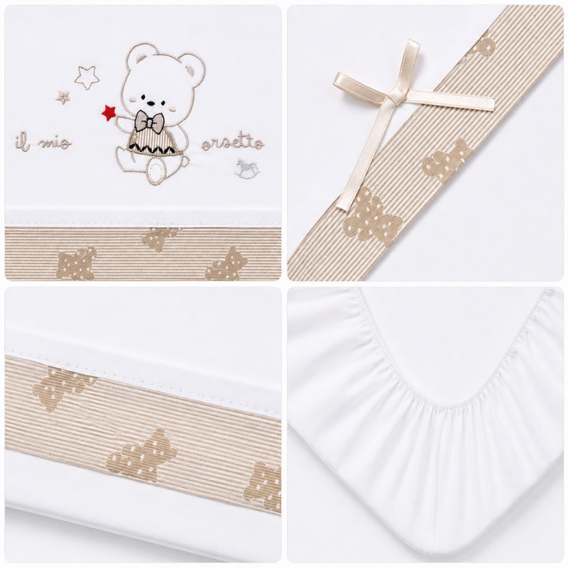 Embroidered Baby Cot Sheet Set - "My...