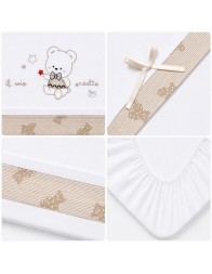 Embroidered Baby Cot Sheet Set - "My Teddy Bear" - Mio Piccolo