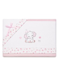 Embroidered Baby Cot Sheet Set – Elephant & Little Hearts – Mio Piccolo