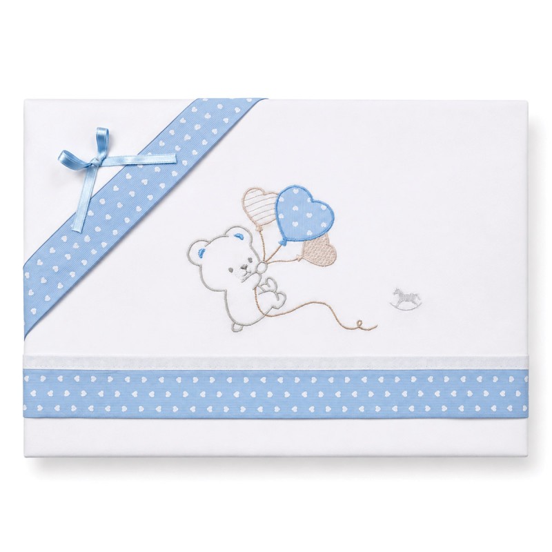 Set cotton sheets for cradle and pram – Teddy Bear with Balloons – Mio Piccolo