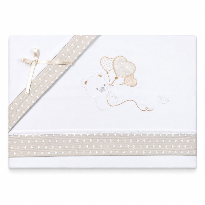 Set cotton sheets for cradle and pram – Teddy Bear with Balloons – Mio Piccolo