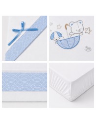 Cradle and Stroller Sheet Set – Teddy Bear and Puppy LC13321 – Mio Piccolo