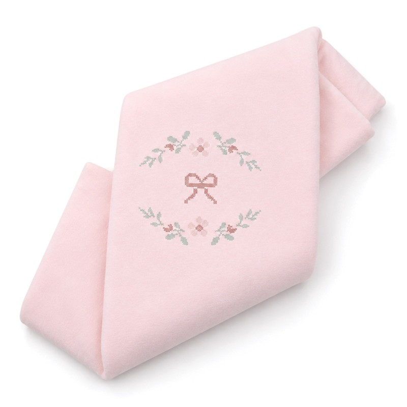 Pink embroidered chenille baby blanket 75x95 cm for crib