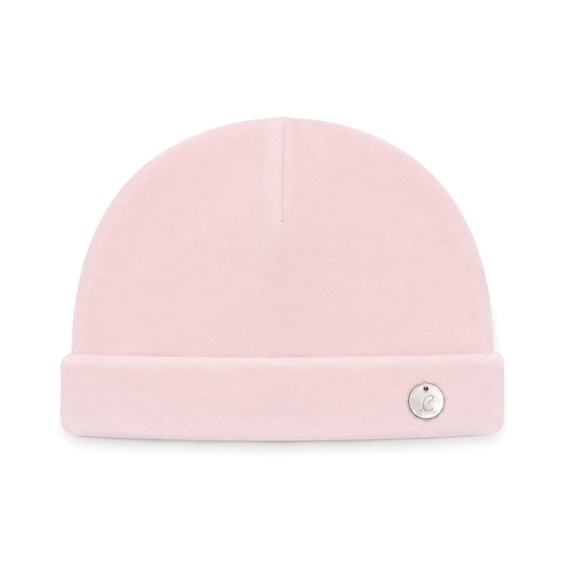 Cappellino neonata in ciniglia rosa -...