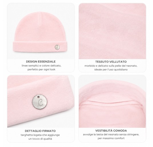 Baby Girl Pink Chenille Hat - C64700R - Coccode’ Firenze 2