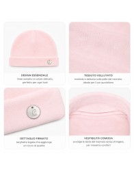 Cappellino neonata in ciniglia rosa - C64700R - Coccode' Firenze