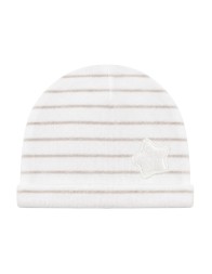 Baby chenille hat in beige with stars by Coccode’ Firenze