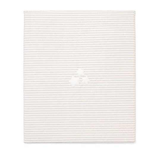 Embroidered Chenille Baby Blanket for Cradle – Beige Little Stars – Coccodé