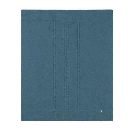 Merino Wool and Cashmere baby crib blanket in Powder Blue Coccode' 75x95 cm
