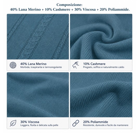 Merino Wool and Cashmere baby crib blanket in Powder Blue Coccode' 75x95 cm 2