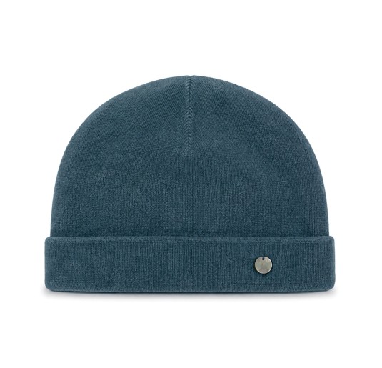 Baby beanie in soft chenille powder blue Coccode’ Firenze with folded cuff