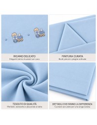 Cradle and Pram Sheet Set – Train LC03389 – La Fatina