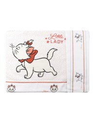 Cotton cot sheet set with Disney Marie print and matching pillowcase