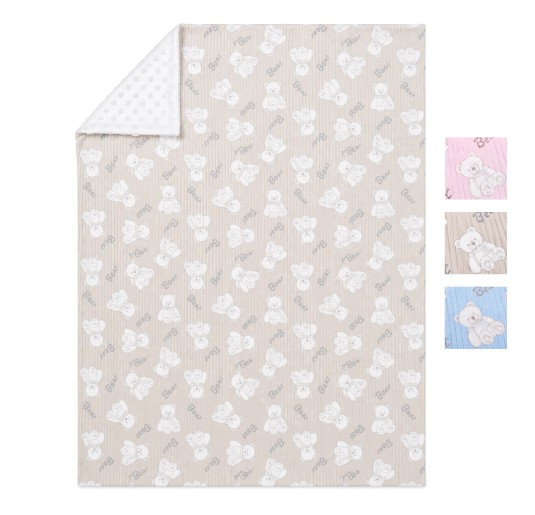 Double-sided baby crib blanket in soft pile by Nazareno Gabrielli