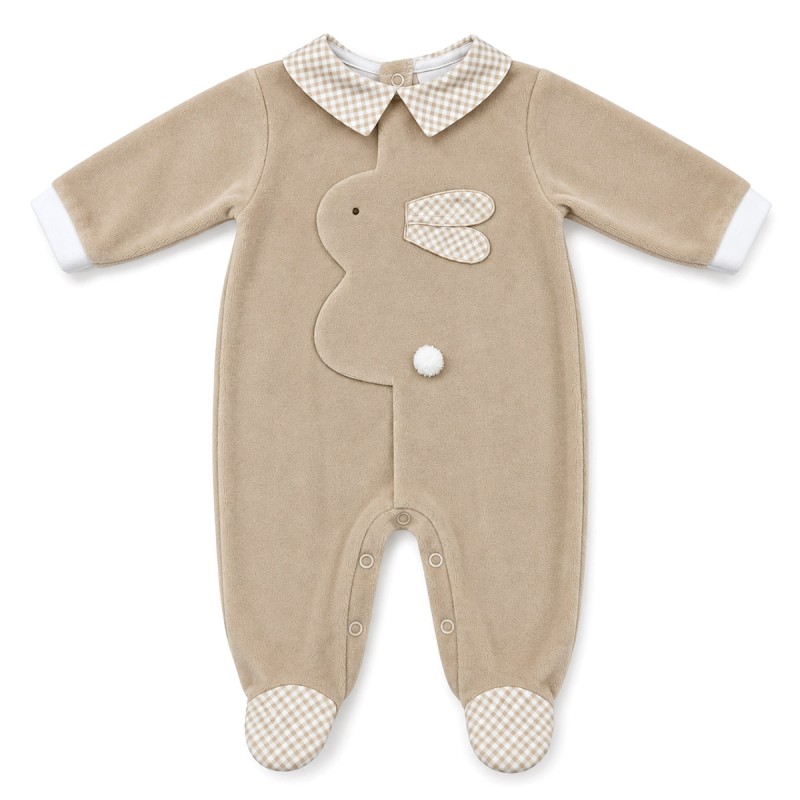Made in Italy newborn chenille layette - full-length sleepsuit