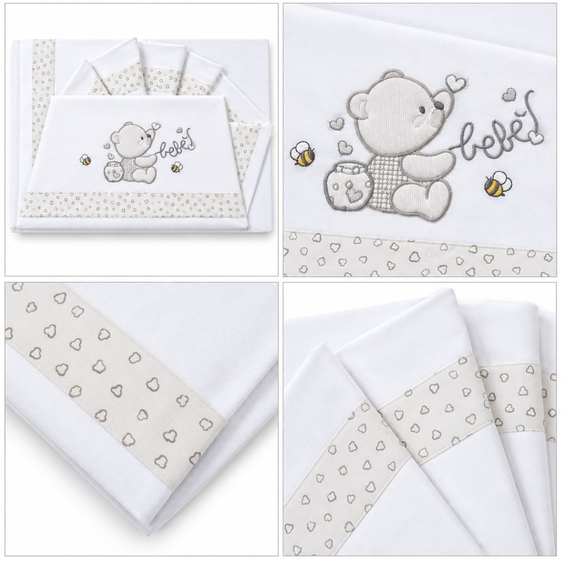 Cot baby cot sheet set in cotton with fitted sheet for a 60x130 cm mattress