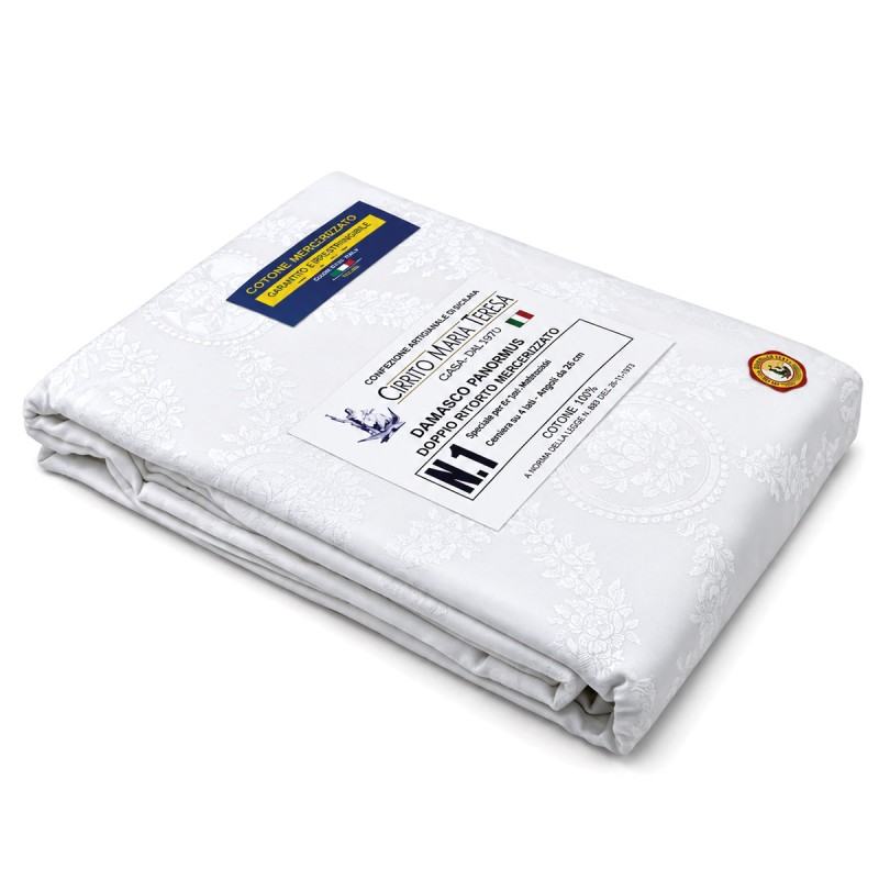 Panormus damask mattress cover in mercerized double-twisted cotton