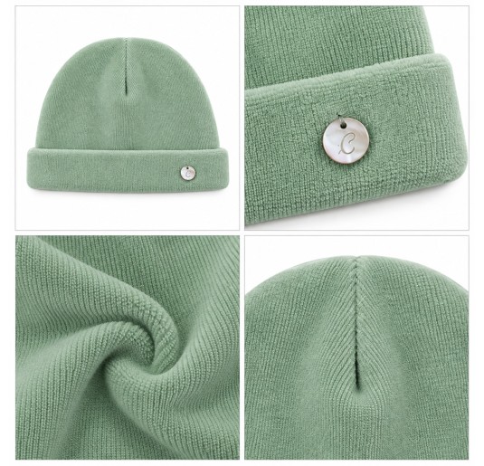 Cappellino neonato in ciniglia Verde Salvia - C64700V -... 2