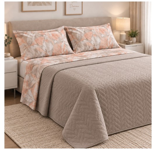 Ofelia Gabel double bed sheet set in pure cotton with floral design
