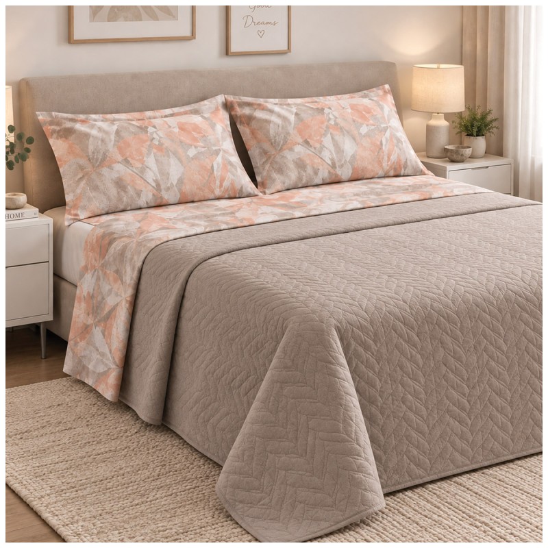 Ofelia Gabel double bed sheet set in pure cotton with floral design