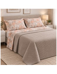 Ofelia Gabel double bed sheet set in pure cotton with floral design
