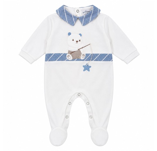 Newborn baby boy first layette set in cotton Le Chicche... 2