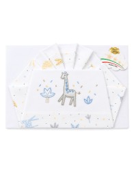 Set lenzuola per culla e carrozzina ricamato - Giraffa - La Fatina