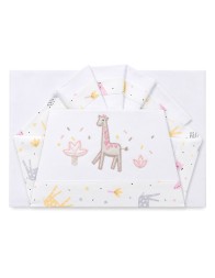 Set lenzuola per culla e carrozzina ricamato - Giraffa - La Fatina