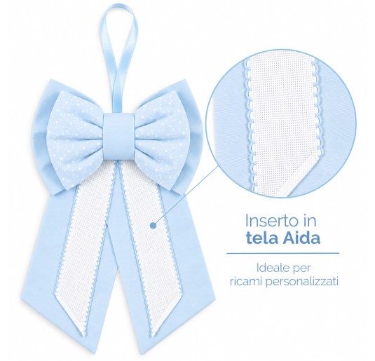 Birth bow with aida cloth to embroider - 045AZ - Corredo... 2