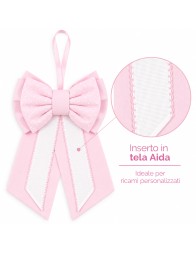 Birth bow with aida cloth to embroider - 040RR - Corredo Italiano