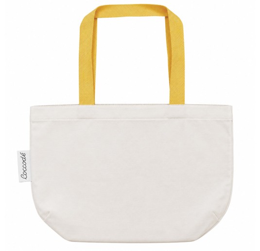 Borsa porta biancheria bambina Coccode' Firenze in tessuto avorio con manici gialli e forma capiente 2