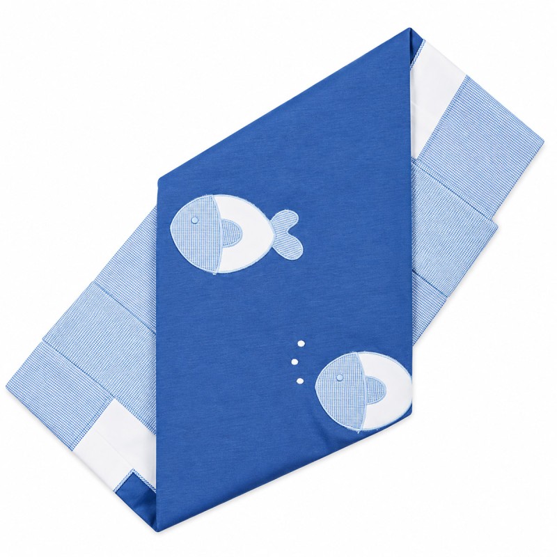 Teneri & Belli baby layette set in cotton with fish design blanket and cot sheets
