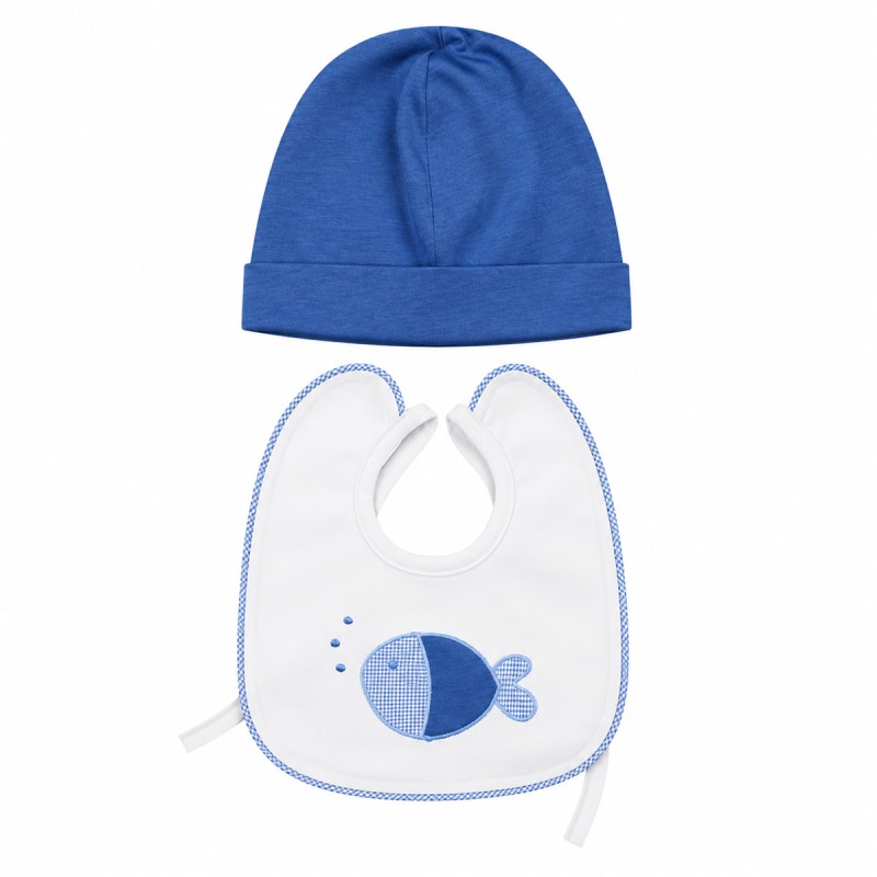 Set corredino neonato Teneri & Belli con cappellino e bavaglino coordinati