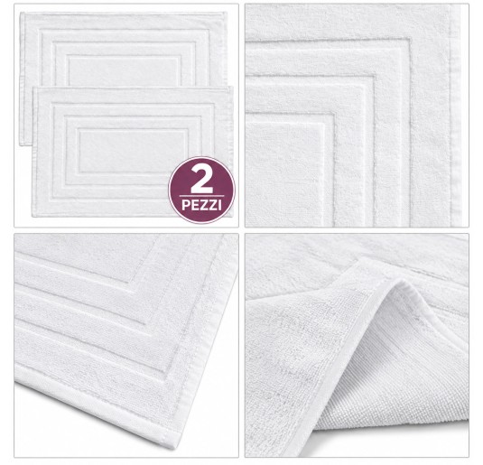 Set of 2 Pure Cotton Shower Mats 500GSM 40x60 cm - 2