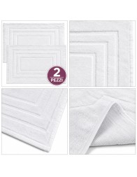 Set of 2 Pure Cotton Shower Mats 500GSM 40x60 cm -