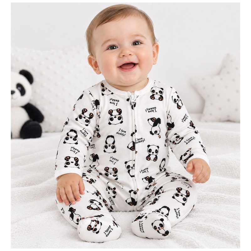 Pigiamino tutina zip baby con maniche lunghe e chiusura frontale Baby On Board