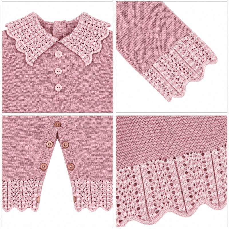 Baby girl Newborn jumpsuit pure wool...