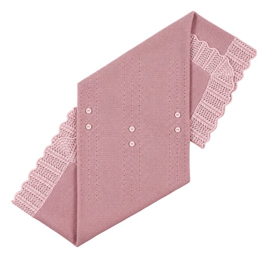 Copertina scialle neonato Stella in pura lana rosa marsala con bordo traforato 2