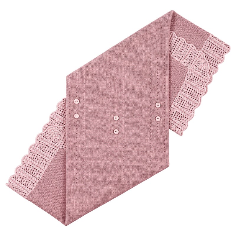 Newborn shawl blanket in extra-fine wool Stella with decorative buttons