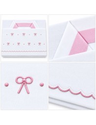Cradle and Pram Sheet Set - Nodi d'Amore LC03388 - La Fatina