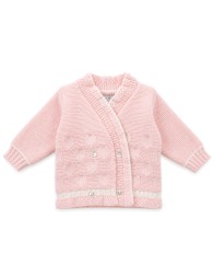 Giacchina incrociata per neonati misto lana - R683 - La Rocca