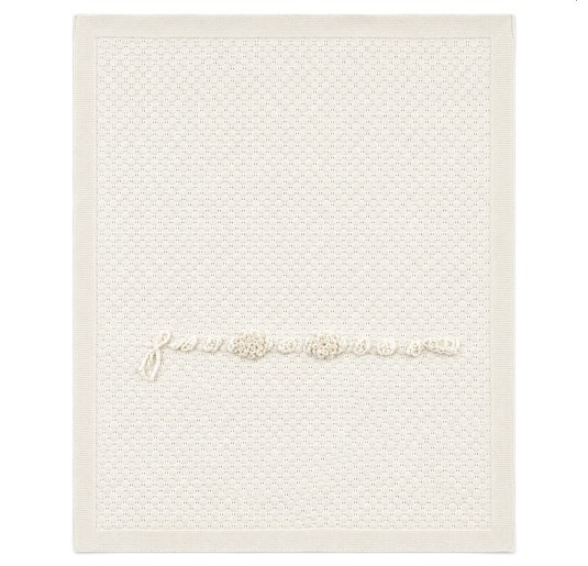 Pure wool shawl blanket Stella IS4080 with floral motif