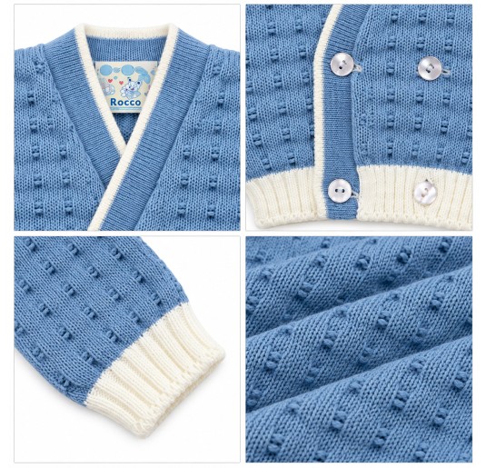 La Rocca newborn wool blend cardigan with cross-over fastening 2