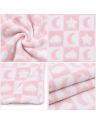 Baby cot blanket in soft pile by Nazareno Gabrielli with Stars and Moon design