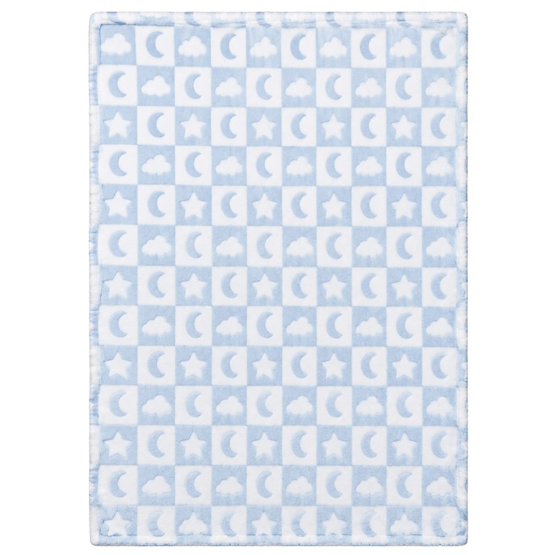 Baby cot blanket in soft pile by Nazareno Gabrielli with Stars and Moon design