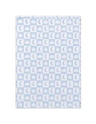 Baby cot blanket in soft pile by Nazareno Gabrielli with Stars and Moon design