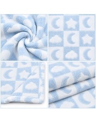 Baby cot blanket in soft pile by Nazareno Gabrielli with Stars and Moon design